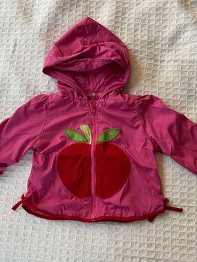 Pink Baby Gap Rain Jacket w/Apple Design on front - Size 6-12m